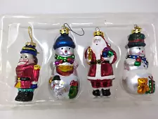 Lot of 3 KSA Vintage Christmas Ornaments Blown Glass Santa Snowman Kurt Adler +1