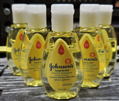 *JOBLOT* Johnson's Head-To-Toe Wash & Shampoo Mini 35ml Bottles No Tears Safe