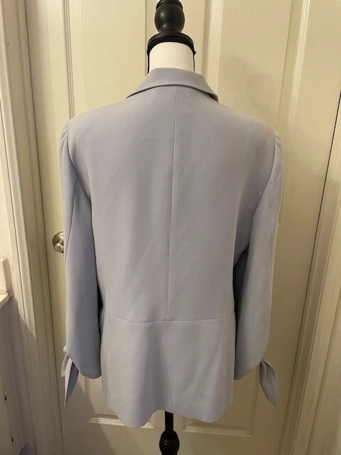 Blazer Lafayette 148 New York para mujer gris manga corbata frente abierto talla 14 Foto 4 de 4