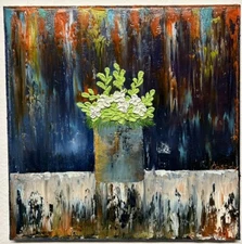 Expressionism Original Hand Painted Impasto Oil Painting on 12x12 canvas Signed