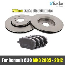 RENAULT CLIO MK3 FRONT BRAKE DISCS & And PADS 1.2 1.4 1.5 DCI 1.6 VVT SET 05-12
