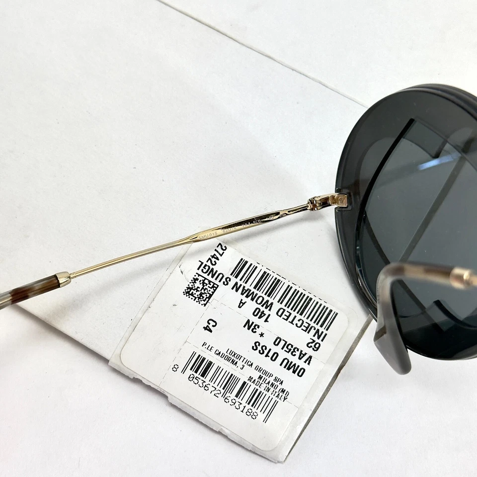 MIU MIU 01S Overlapping Game Gold Black Mirror Round Heart Sunglasses Mu01SS - Image 4 of 4