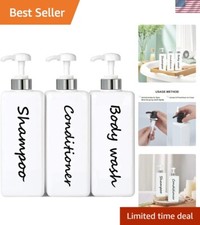 Versatile 21oz Bathroom Pump Dispenser Set - Shampoo, Conditioner, Body Wash