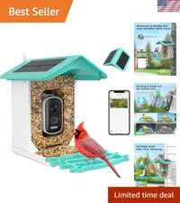 Smart Bird Feeder with AI Camera - Identify 11,000+ Birds, 2.5K HD, Solar Pow...