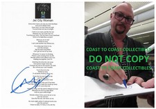 Geoff Tate signed Queensryche Jet City Woman Lyrics sheet COA proof Autographed
