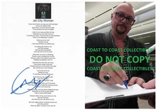 Geoff Tate signed Queensryche Jet City Woman Lyrics sheet COA proof Autographed