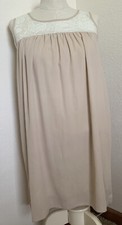 My Story Dress Juniors Medium white beige sheer lace Zipper open back A957