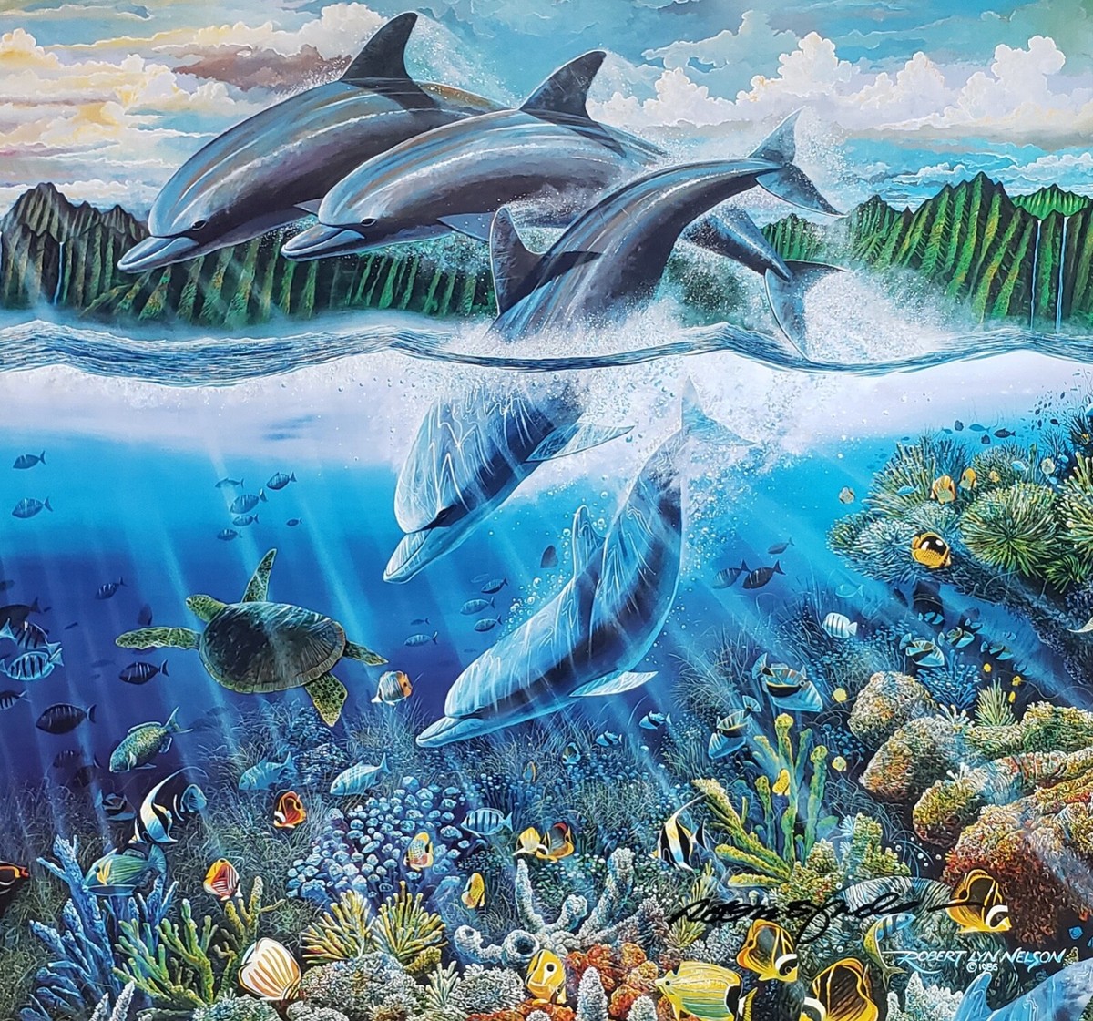 Famous Dolphin Painting Artist Wyland Collaborates With Dolphins