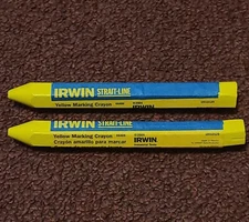 Vintage 2004 Lot of 2 Irwin Strait-Line 66406 Yellow Lumber Marking Crayon New
