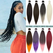 US EZ Pre-stretched Braiding Hair Extensions Long Christmas Jumbo Box Braid Yaki