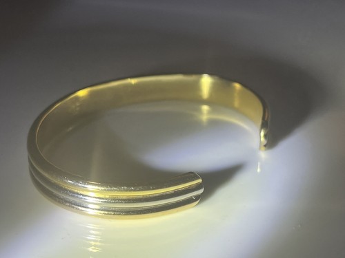 VTG 10k Gold Electroplated and Silver Healing Magnetic Unisex Cuff Bracelet 7” - 第 21/24 張圖片