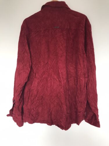 Point Zero Vintage Corduroy Shirt Burgundy Classic Fit 100% Cotton Size XL Mens - Picture 2 of 10