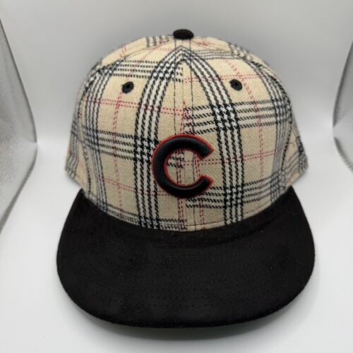 Chicago Cubs MLB Plaid Pattern New Era 59Fifty Fitted Hat 7 1/2