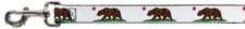 Dog Leash Cali Bear White 6 Feet Long 1.5 Inch Wide