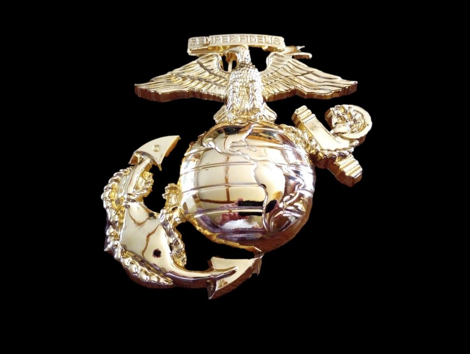 U.S MARINE CORPS EGA GOLD OVERSIZED EAGLE GLOBE & ANCHOR WALL MEDALLION ...