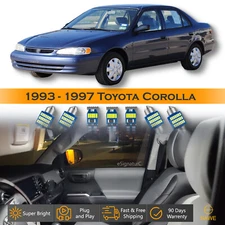 9 x Ultra White LED Lights Interior Package Kit For 1993 - 1997 Toyota Corolla