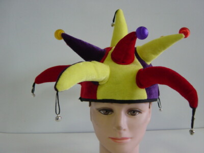 Jester Hat Multi Colour Bells Baubles On Points Carnival Clown Dress  Costume Australia