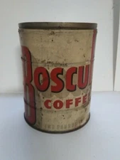 Boscul Coffee Tin, 2 lbs, Empty, no lid, White, Wm. S. Scull Co., Camden, NJ
