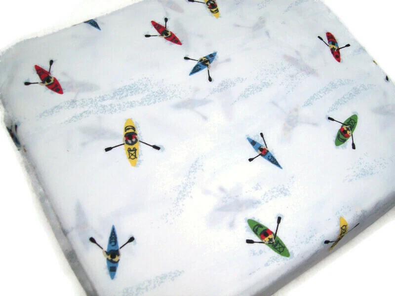 Eddie Bauer Home Cotton Kayaker Rowing Kayak Sports Queen Sheet Set New - Image 2 of 4