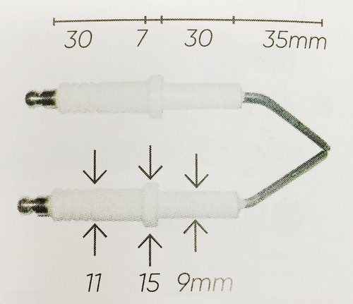 Coppia di elettrodi per caldaie di idropulitrici tipo SIAL elettrodo x ricambi - Foto 2 di 2