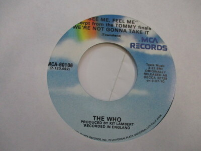 WHO - SEE ME, FEEL ME - 7'' VINYL REISSUE BRAND NEW 1980 U.S.A.