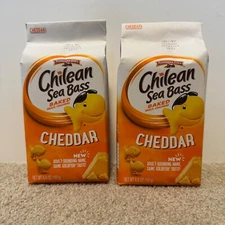 NEW Sealed 2 Bags CHILEAN SEA BASS Goldfish Cheddar Crackers You will get BOTH!!
