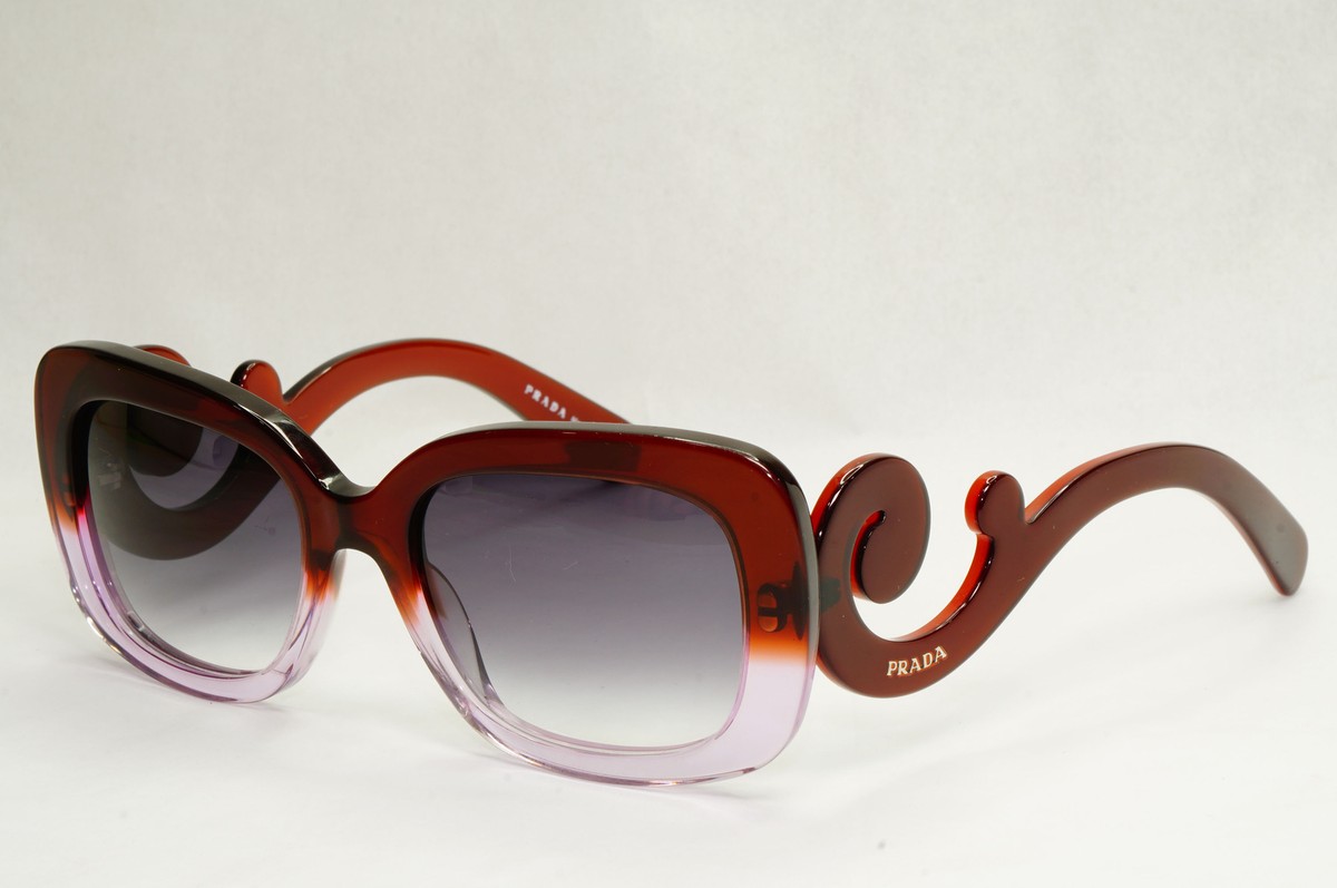 Prada Sunglasses Swirl Baroque Square Brown Grey PR27OS SPR
