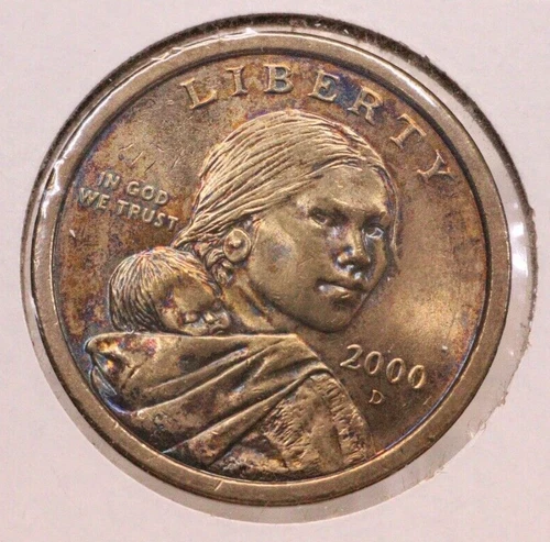2000 D Sacagawea One Dollar Coin US Liberty Gold Color