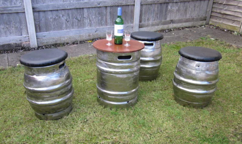 Upcycled Outdoor Furniture Ideas - beer kegs