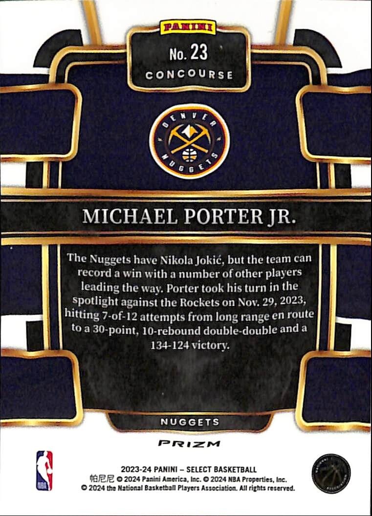 その他 Panini Select Michael Porter Jr /25 RPA Panini Select Michael Porter Jr /25 RPA