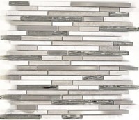 Mosaikfliese Transluzent Edelstahl Weiß Holz Verbund Glasmosaik Crystal Stein .