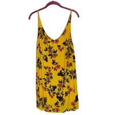 Urban Outfitters Slip Dress Womens Medium Yellow Floral Print Whimsy Retro Fairy