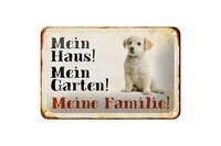 Blechschild Hund 18X12 Cm Labrador Mein Haus Garten Familie Deko Schild
