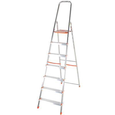 1,5 m leichte Aluminium Plattform Trittleiter 7 Stufen Antirutsch DIY Stufen