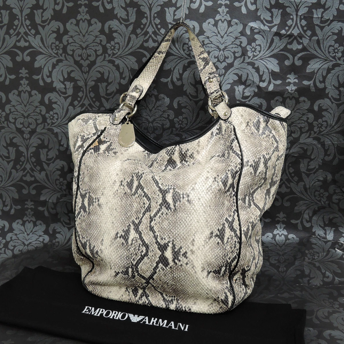EMPORIO ARMANI Leather Large Tote Bag Handbag 2 Rise on eBay