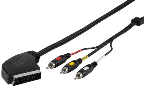 Vivanco 5m Adapter-Kabel Scart auf Cinch IN/OUT Umschalter TV Camcorder Video - Afbeelding 1 van 2