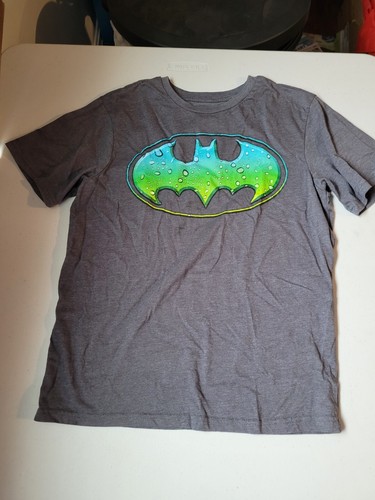 Batman "Wet Logo" T-Shirt Gray Youth Size XXL (18) - Picture 3 of 5