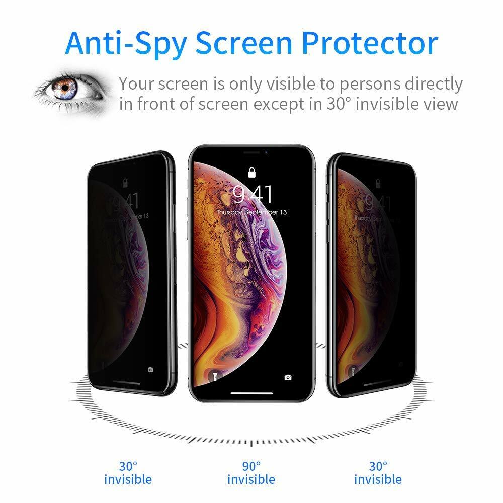 For iPhone XS Max/XR/8/7/6s Anti-Spy Tempered Glass Screen Protector HD  Privacy