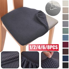 1-8X Solid Jacquard Chair Covers Stretch For Wedding Dining Room Office Banquet