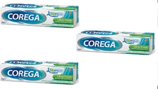 3 X Corega Ultra Fresh  FOR FULL & PARTIAL DENTURE ADHESIVE CREAM 40GR