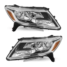 Headlights Pair For 2013-2016 Nissan Pathfinder Halogen Headlamps Left+Right