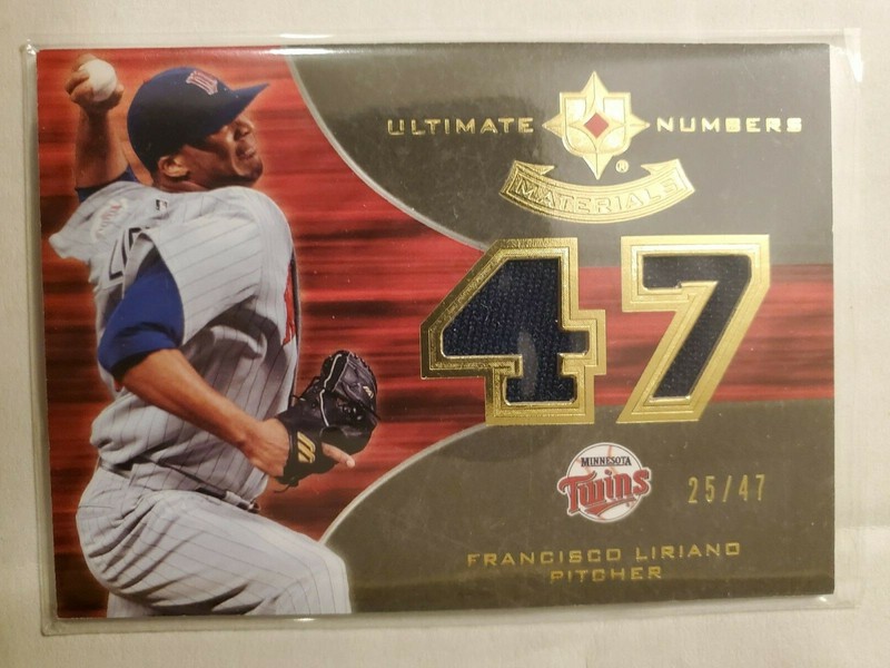 2007 Upper Deck Ultimate Numbers Francisco Liriano Dual Game Used Jersey /47