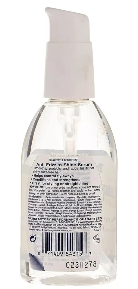 2x Mane 'n Tail Olive Oil Complex Herbal Gro Anti Frizz'n Shine Serum 4oz - Image 2 of 2