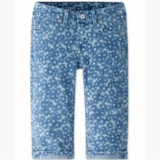 New Levi's Girls Susie Floral Denim Skinny Shorts Size 7, 8 MSRP 40.00