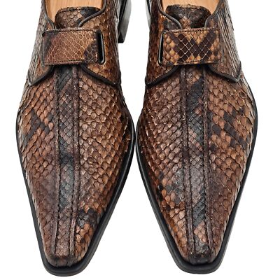 Exotic Python Snake skin Aldo Brue Italy Mens size Brown