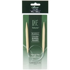 Clover Knitting Pins: Circular: Fixed: Takumi Bamboo: 40cm x 8.00mm 3