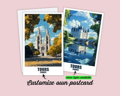 Tours Postkarte & Poster Frankreich Karte Grußkarte Reisekarte Geschenkkarte