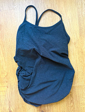 Beyond Yoga Beyond the Bump Maternity Tank L Black Ruched Racerback Activewear