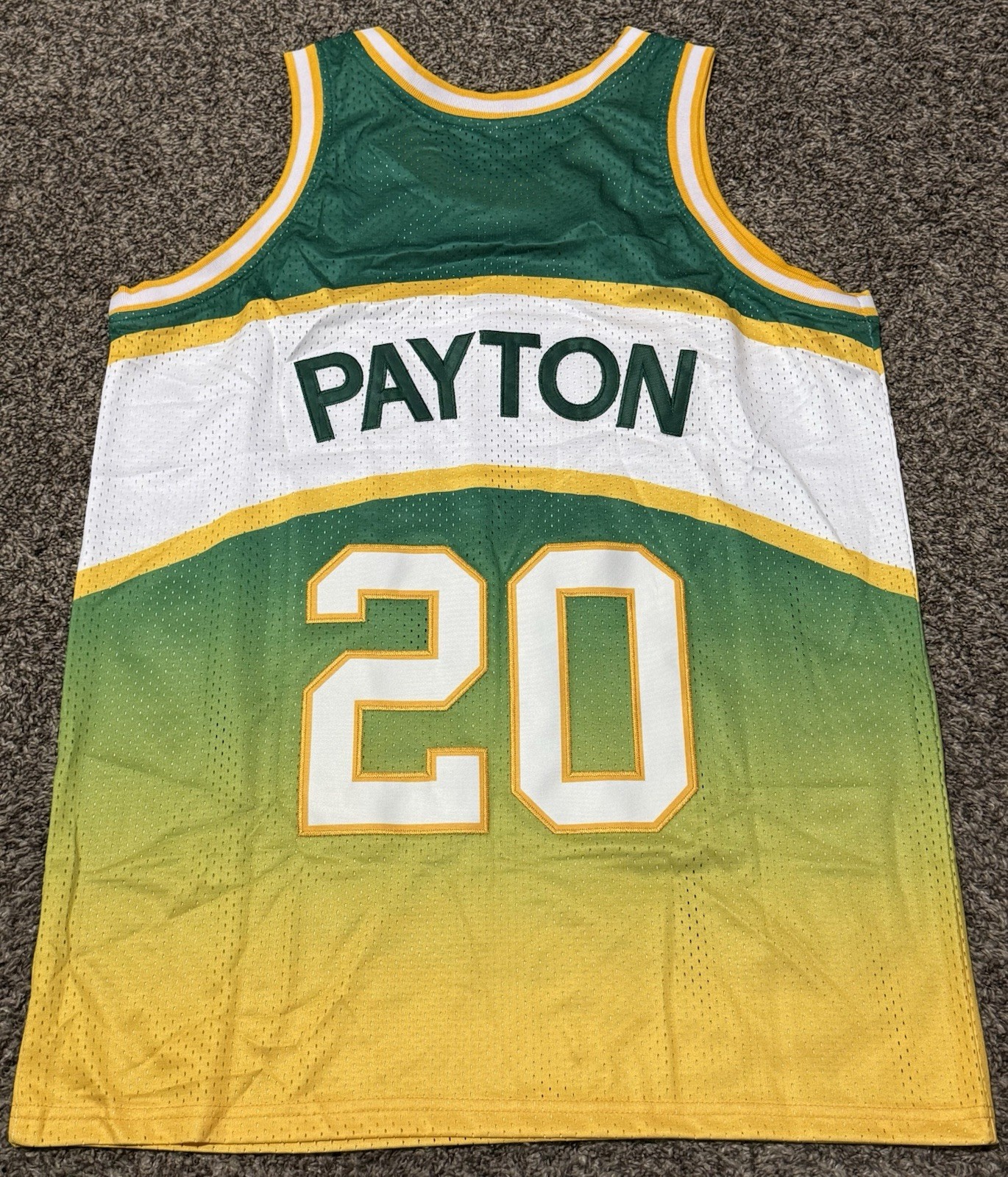 New Gary Payton 20 Seattle Basketball Jersey Size Men's Large Stitched Slim