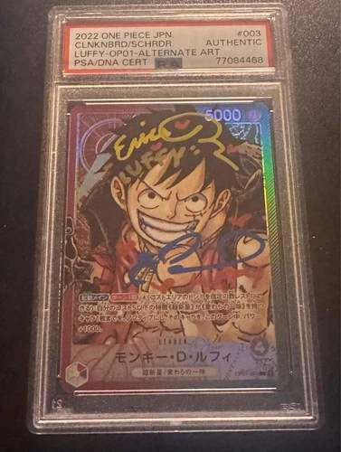 One Piece Monkey D Luffy OP01-003 Leader Parallel-PSA Dual Auto English VA